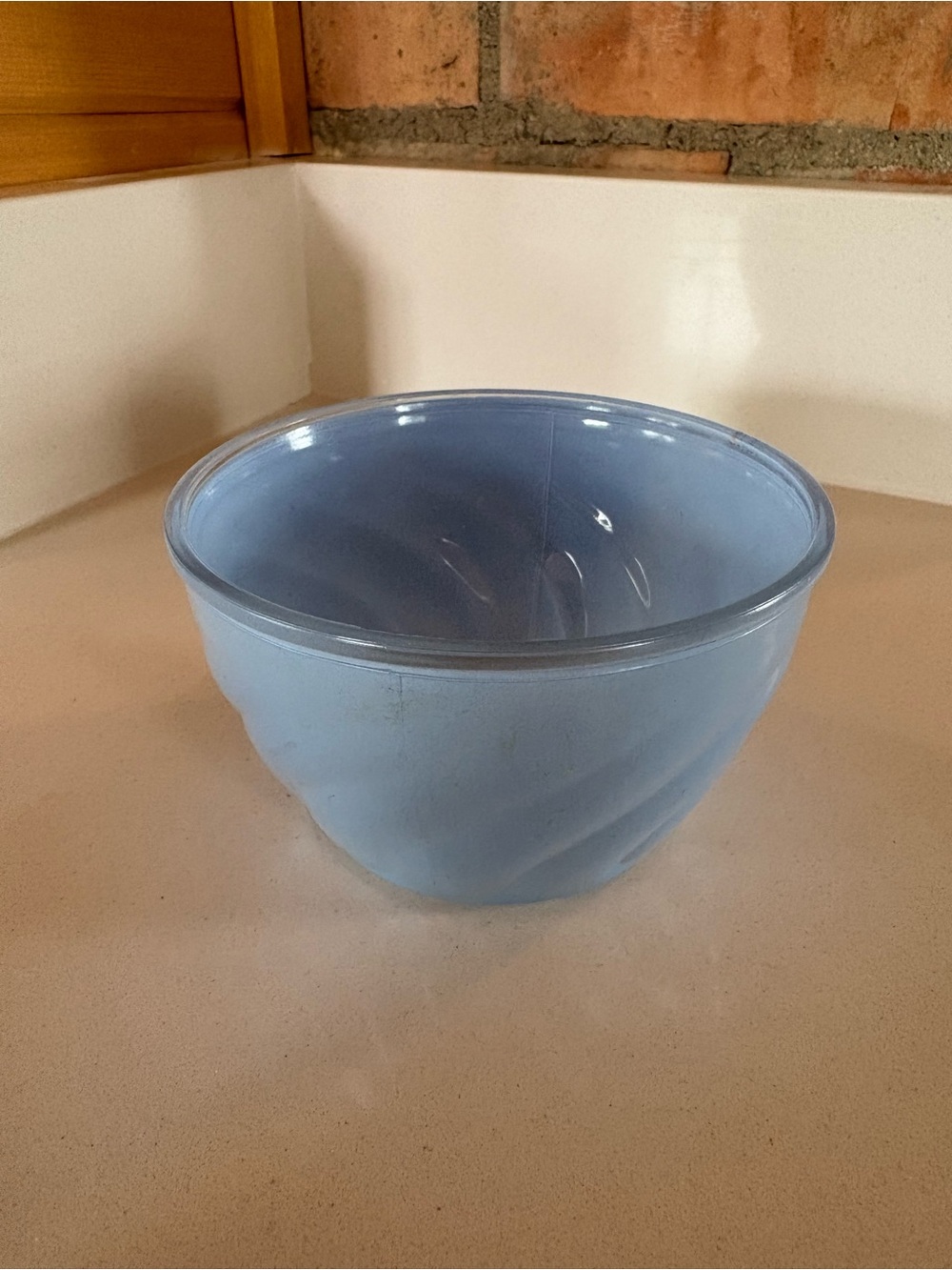Vintage Blue Glass Sue Bee Honey Creme Bowl / Blue Sue Bee
Honey Bowl